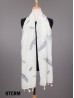 Feather Print Tassels Fashion Scarf W/ Pearl